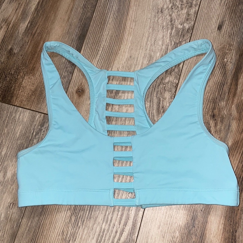 PINK Victoria's Secret Light Blue Ladder-Back Sports Bra
